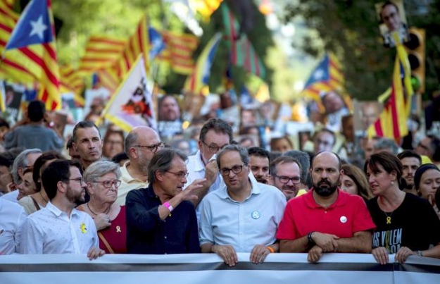 Глава правительства Каталонии Ким Торра на демонстрации